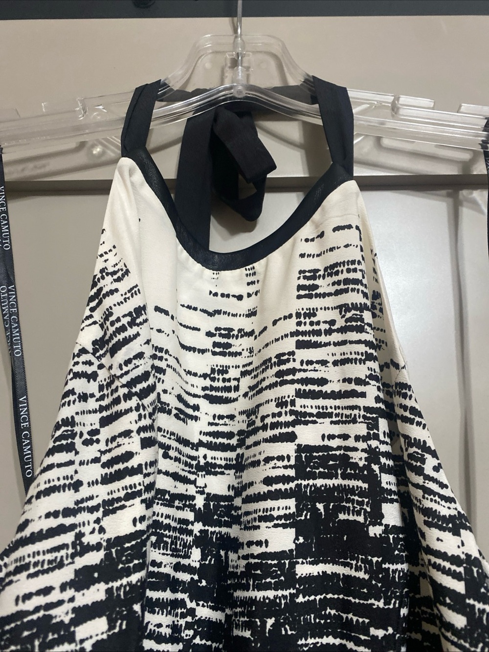 Vince Camuto Black & White Halter Ombre Maxi Gown - Picture 4 of 7